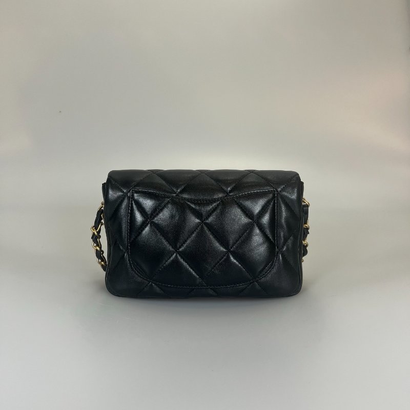 CHANEL CF20愛心法郎扣側肩包 黑羊皮 AS3986/晶片款-1