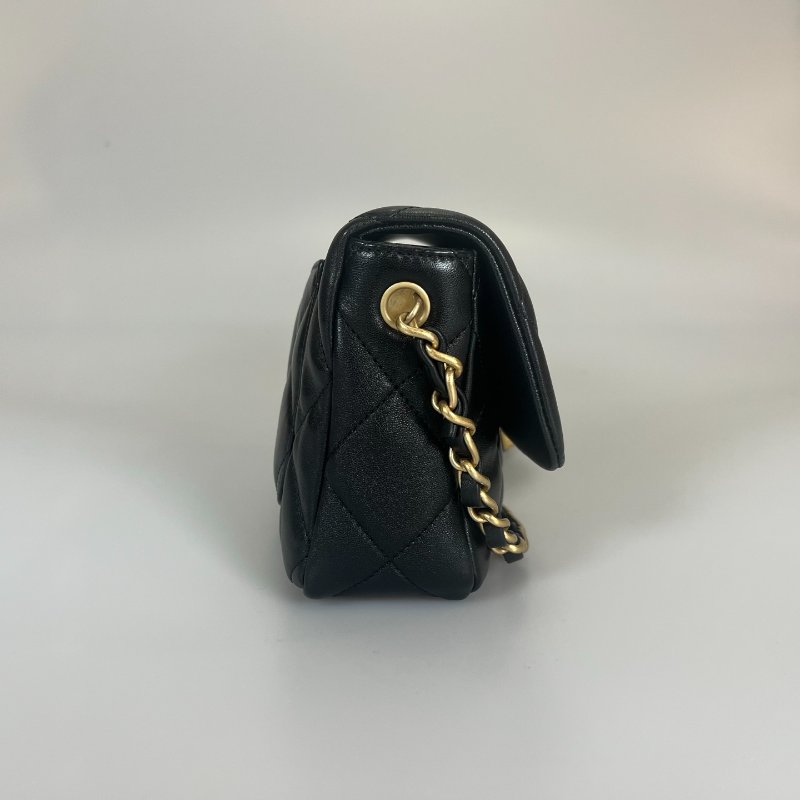 CHANEL CF20愛心法郎扣側肩包 黑羊皮 AS3986/晶片款-2