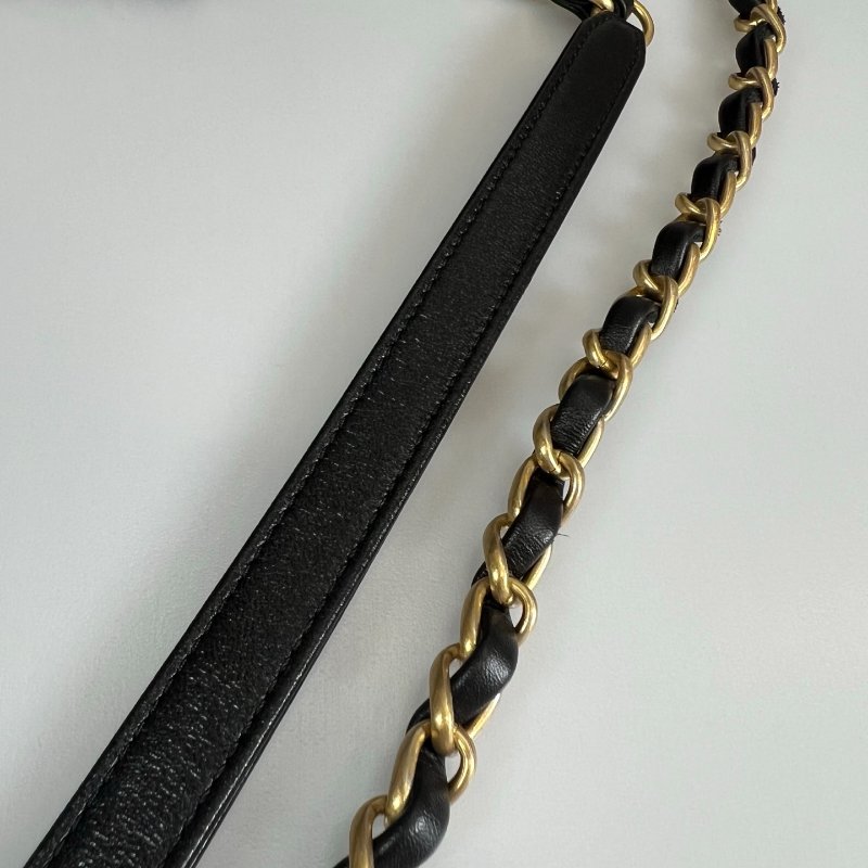 CHANEL CF20愛心法郎扣側肩包 黑羊皮 AS3986/晶片款-10