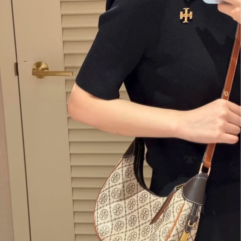 全新 Tory Burch 包包 專櫃正品 未使用 經典老花腋下側背兩用包-0