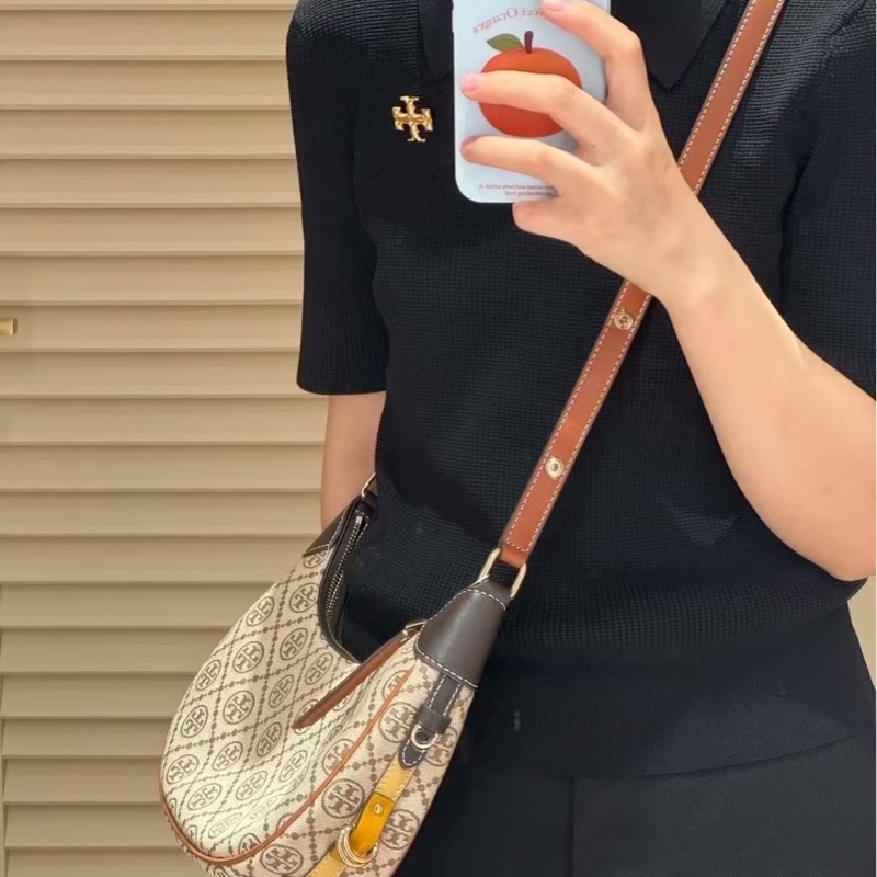全新 Tory Burch 包包 專櫃正品 未使用 經典老花腋下側背兩用包-1