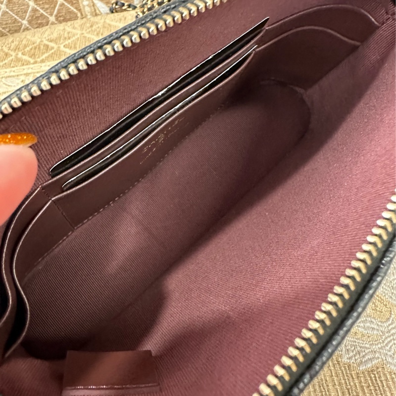 Chanel 黑荔枝皮金釦皮穿鍊貝殼包 AP4016-7