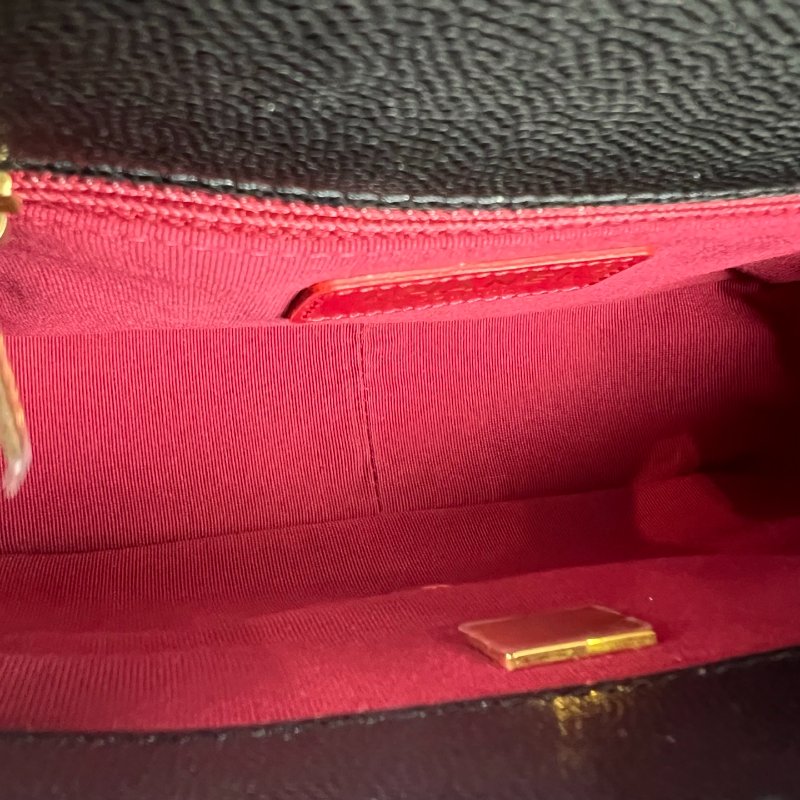 CHANEL CF20金幣牛皮側肩包 黑荔枝/晶片款-6