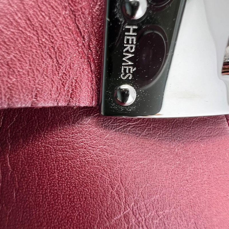 Hermès 酒紅色中跟短靴-3