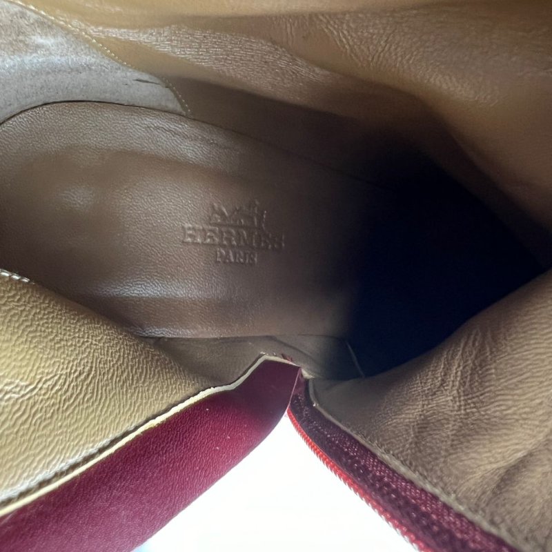 Hermès 酒紅色中跟短靴-8