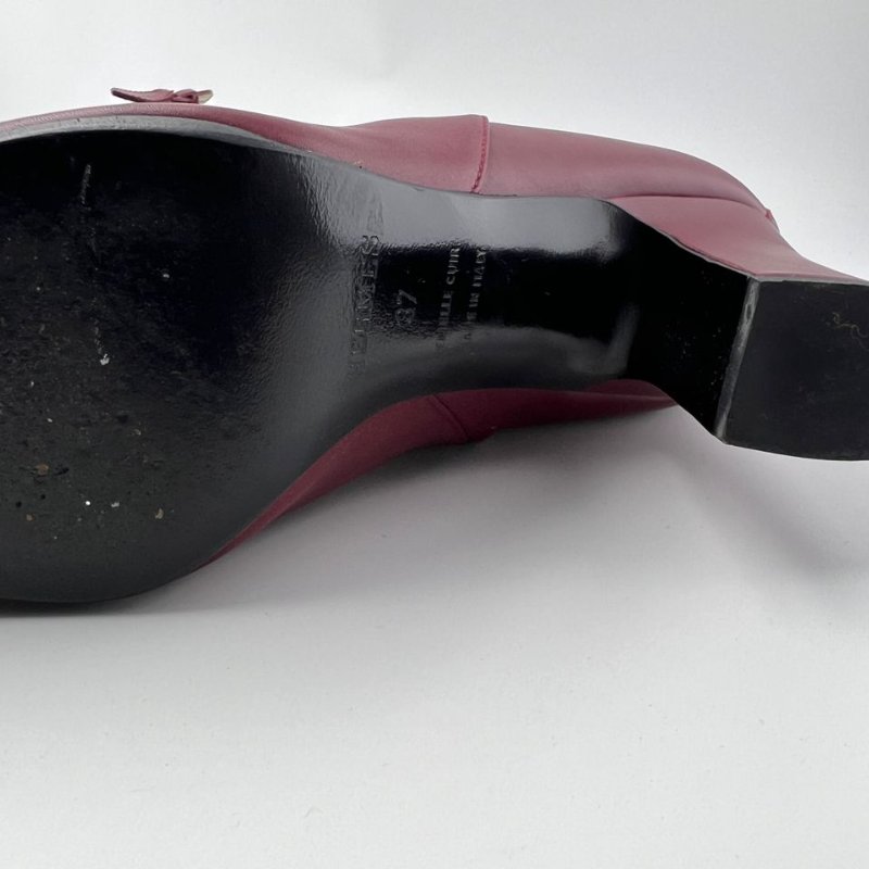 Hermès 酒紅色中跟短靴-9