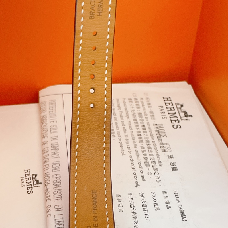 近新全配珍稀款附購證✨愛馬仕Hermes H hour玫瑰金大象灰11鑽錶腕錶-6