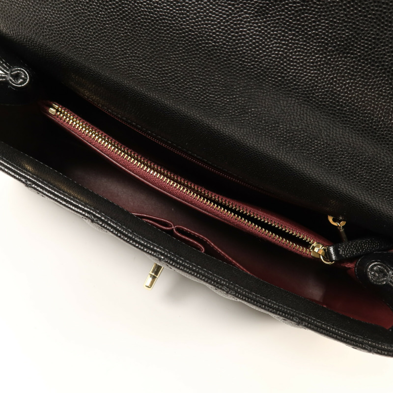 CHANEL 牛皮皮革Coco Handle Medium金扣鏈帶手挽肩背兩用袋-4