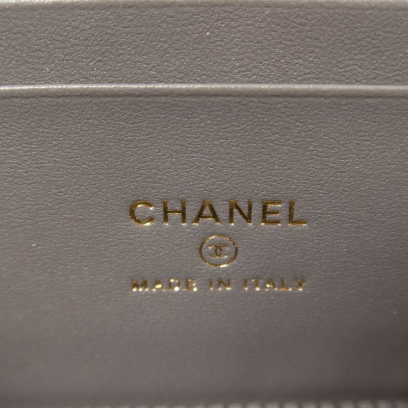 CHANEL 羊皮皮革Vanity Case金扣鏈帶手挽肩背兩用袋-5