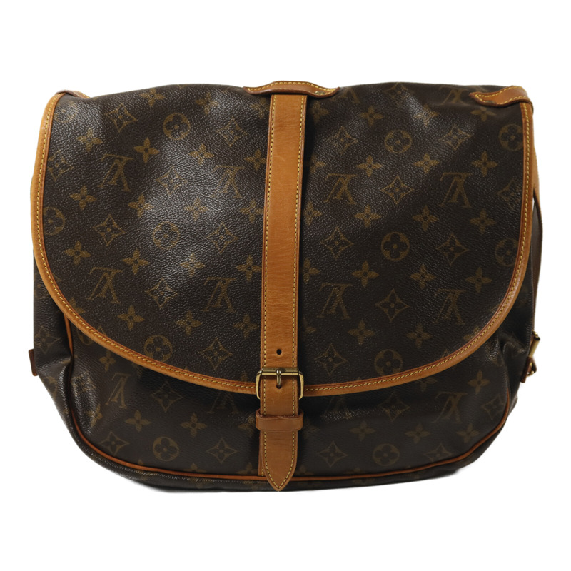 LOUIS VUITTON Monogram Saumur 35金扣肩背袋-1