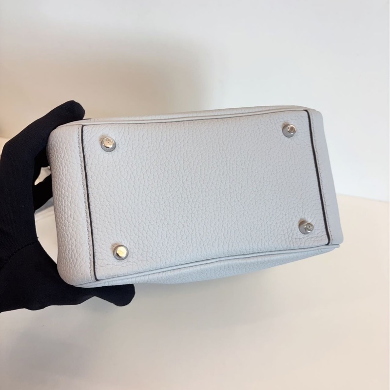 Hermes Mini Lindy 聖杯藍銀扣-2