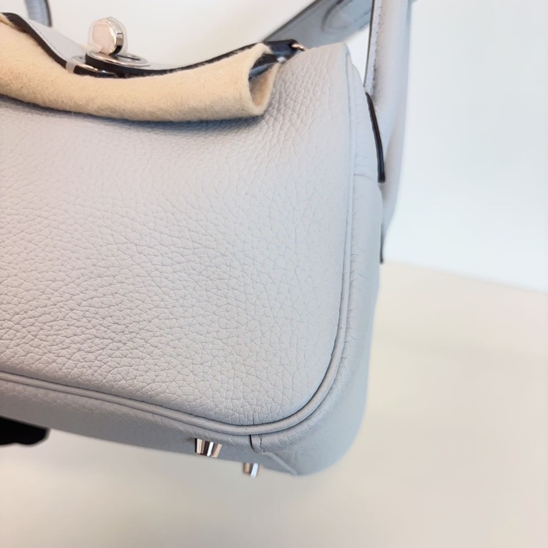 Hermes Mini Lindy 聖杯藍銀扣-3