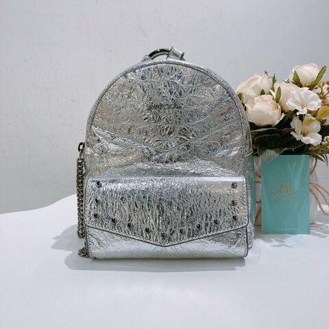 2227Jimmy Choo Mini Backpack Sliver