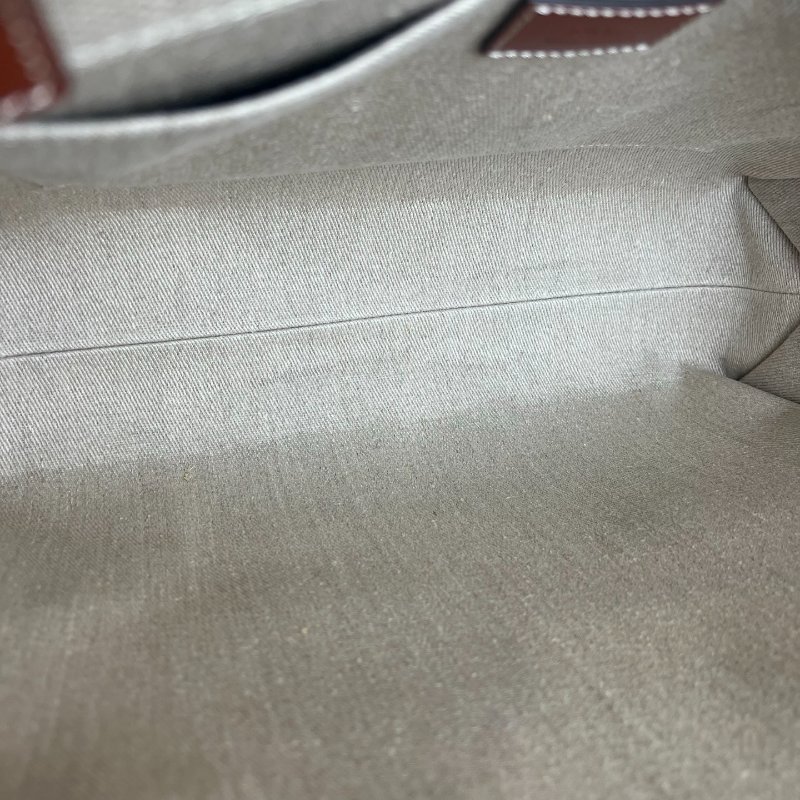 全新品 CHLOE 帆布拚棕色WOODY 托特包-5