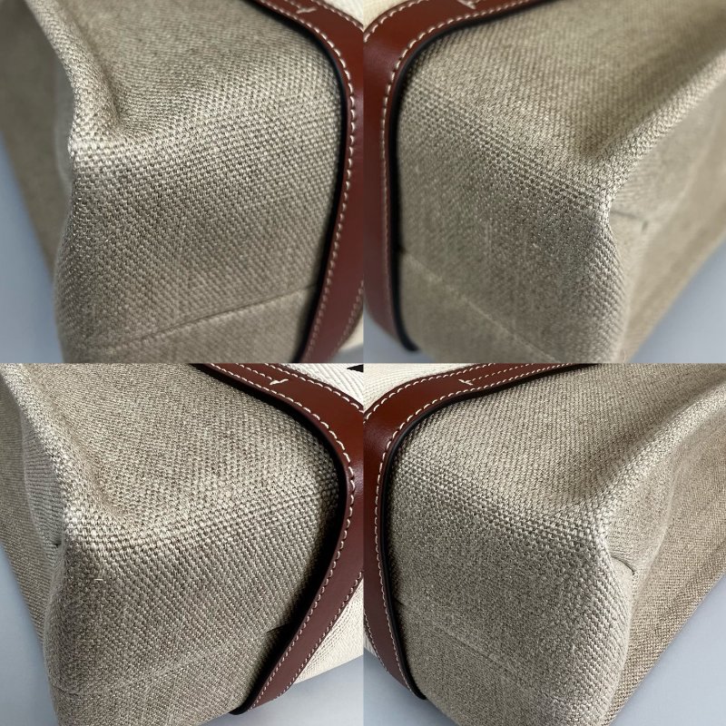 全新品 CHLOE 帆布拚棕色WOODY 托特包-7