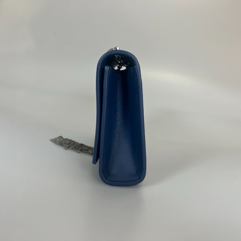 YSL 藍色銀扣流蘇KATE斜背包-3