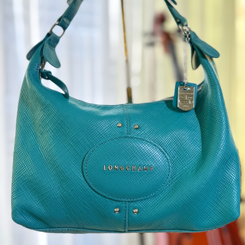 🌸Longchamp 藍綠色/綠松石色 |弧形肩背包(hobo bag)-0