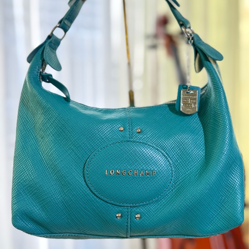🌸Longchamp 藍綠色/綠松石色 |弧形肩背包(hobo bag)-5