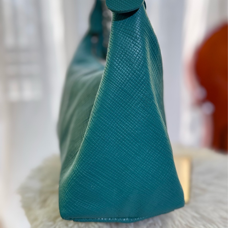 🌸Longchamp 藍綠色/綠松石色 |弧形肩背包(hobo bag)-34