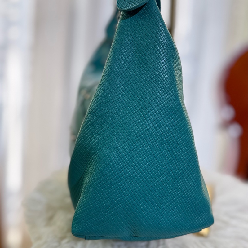 🌸Longchamp 藍綠色/綠松石色 |弧形肩背包(hobo bag)-35