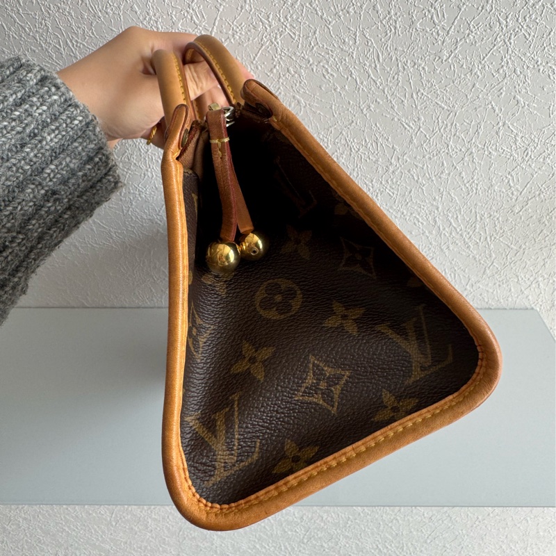 LV花紋橫式雙珠金球手提包👜-3