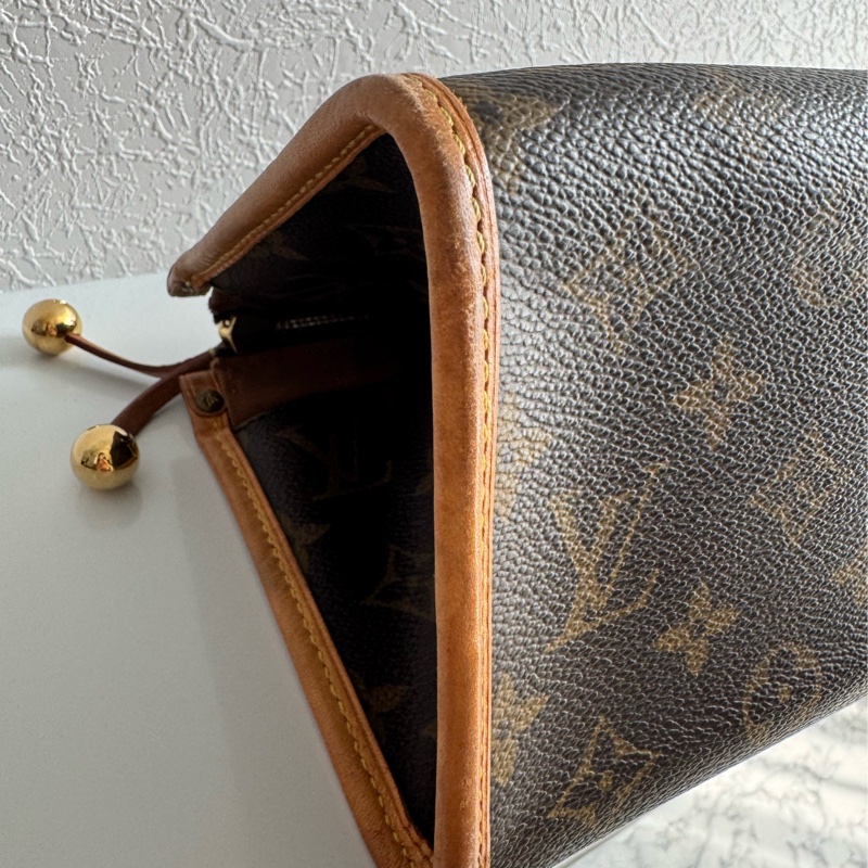 LV花紋橫式雙珠金球手提包👜-9