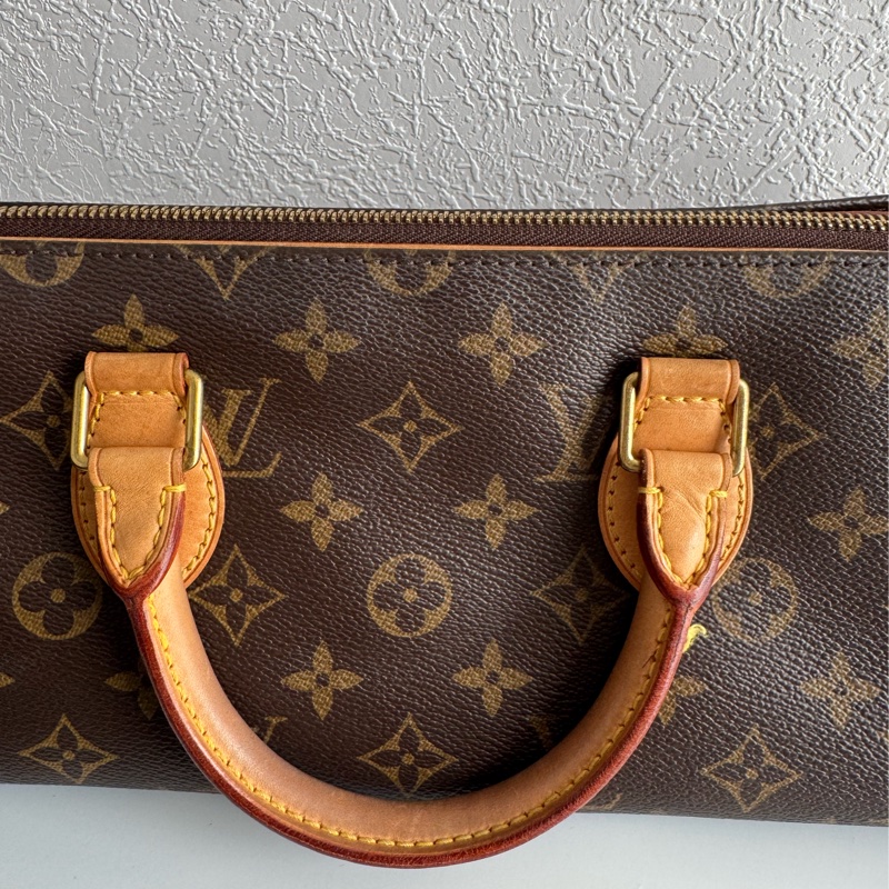 LV花紋橫式雙珠金球手提包👜-19