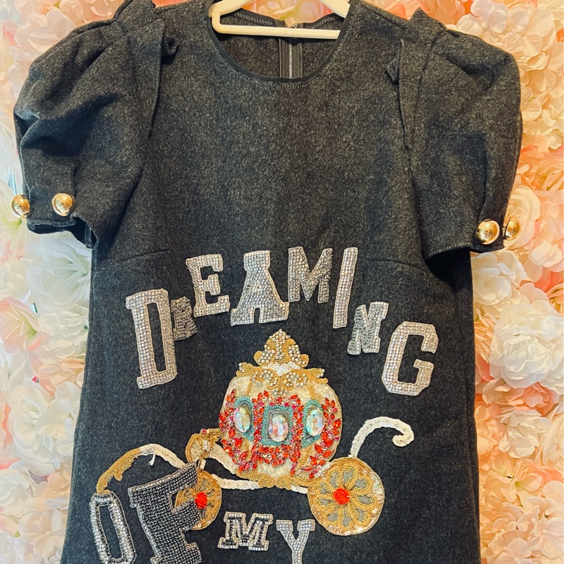 Dg重工羊絨連衣裙38碼全新-0