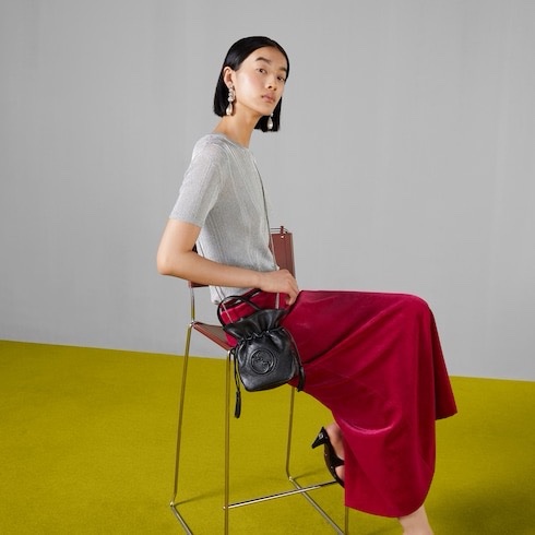 Gucci 女士 BLONDIE 迷你水桶單肩包均碼碼MINI、19cm*8cm*15cm-2