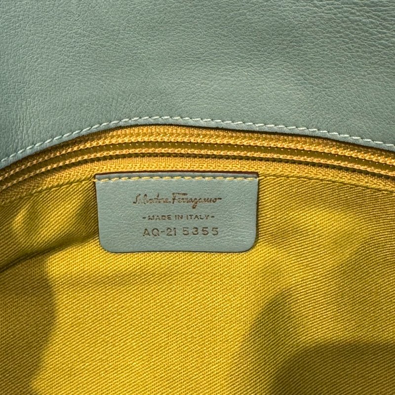 Salvatore Ferragamo 手提法棍包 Tiffany藍-5