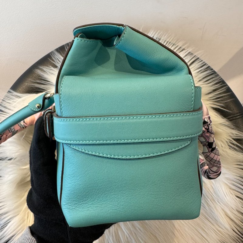 Salvatore Ferragamo 手提法棍包 Tiffany藍-3