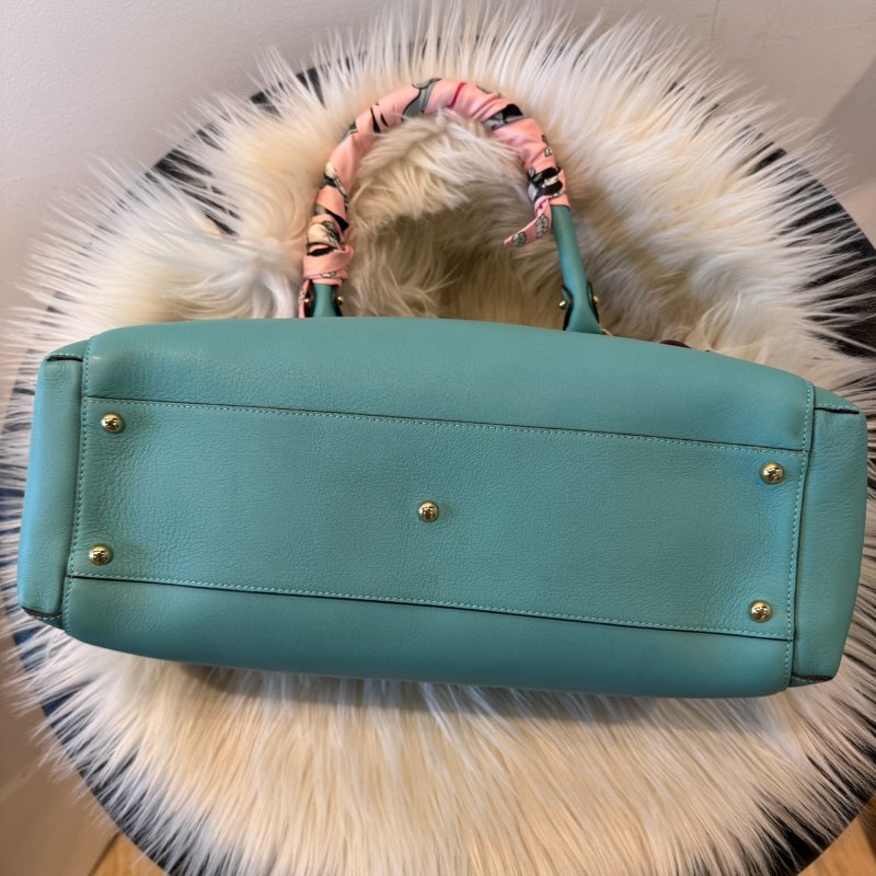 Salvatore Ferragamo 手提法棍包 Tiffany藍-4