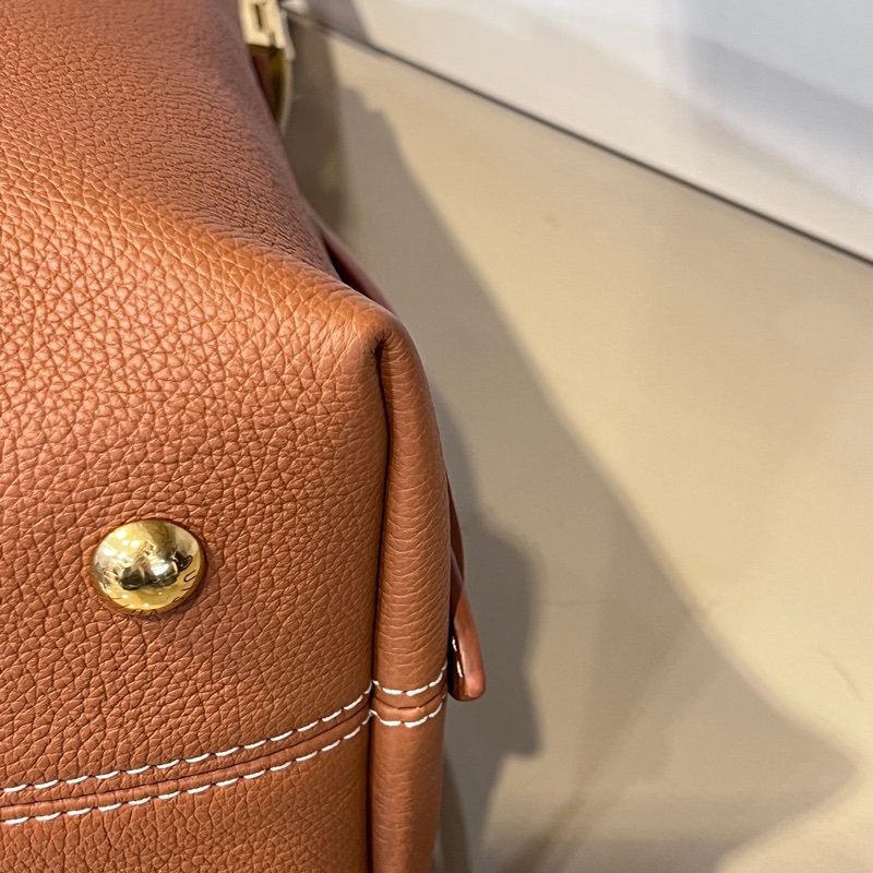 LV琥珀色牛皮Low Key Hobo PM 金釦肩背包-5