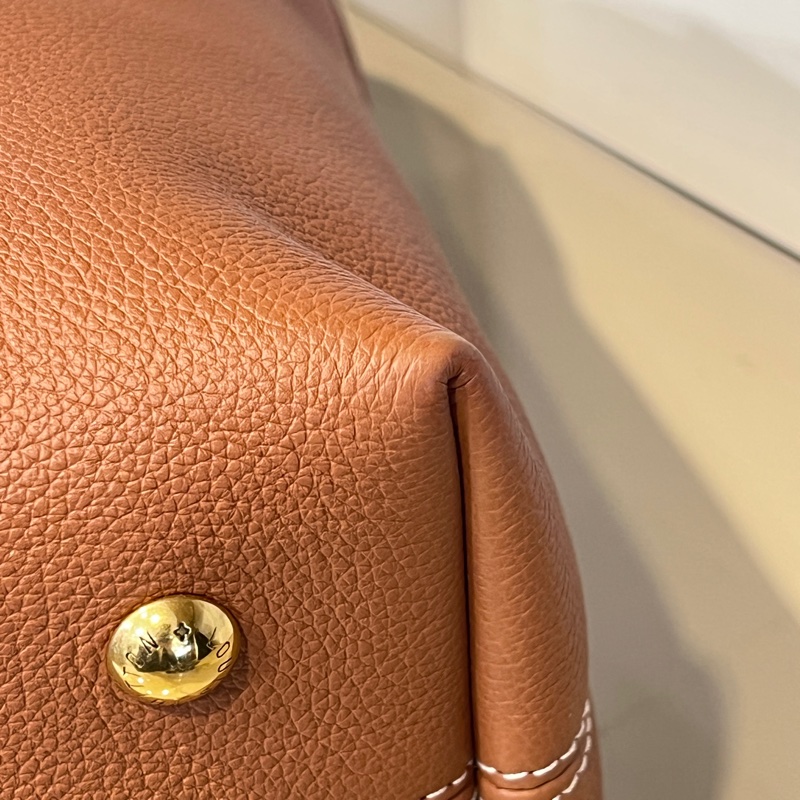 LV琥珀色牛皮Low Key Hobo PM 金釦肩背包-7