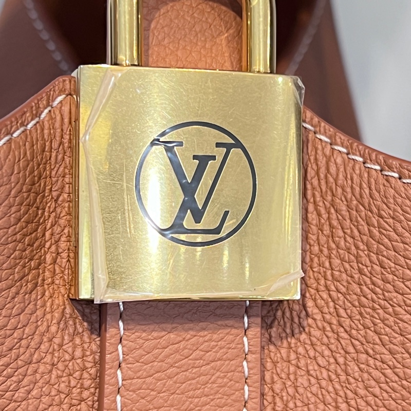 LV琥珀色牛皮Low Key Hobo PM 金釦肩背包-10