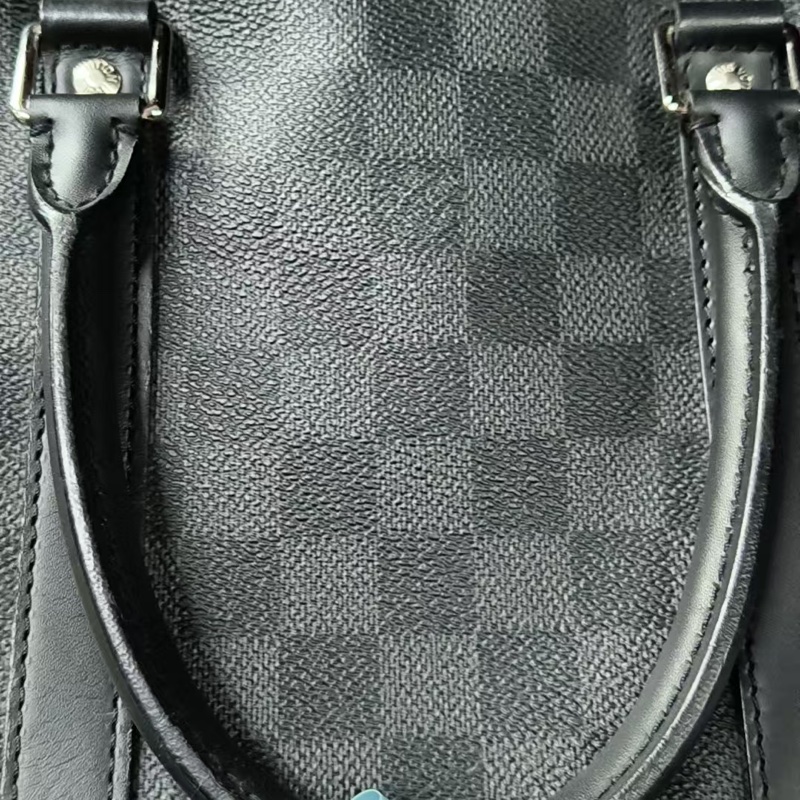 LV 96新 黑灰棋盤格手提公文包 時尚型男必備37×27x6cm-9