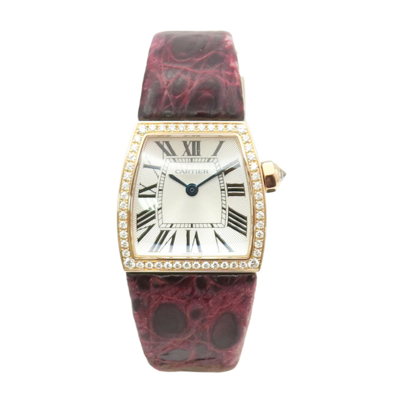 白色錶盤 18K黃金 紅色 牛皮錶帶 La Dona de Cartier SM 腕錶【Cartier 卡地亞】 WE600651-1