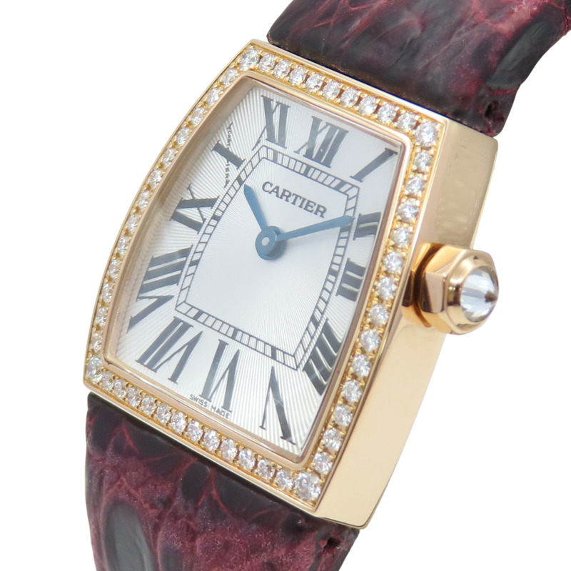 白色錶盤 18K黃金 紅色 牛皮錶帶 La Dona de Cartier SM 腕錶【Cartier 卡地亞】 WE600651-2