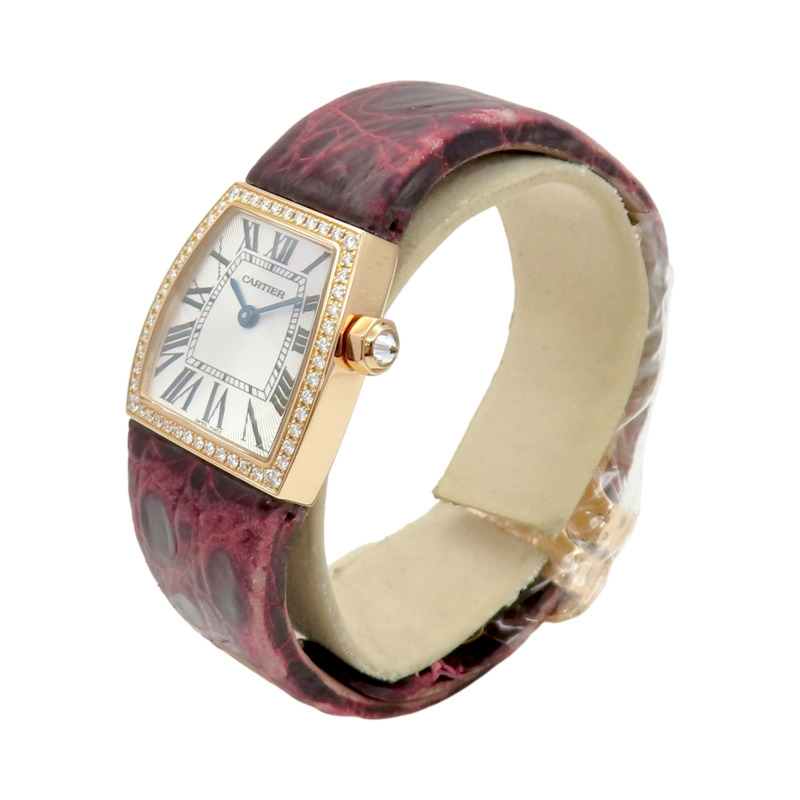 白色錶盤 18K黃金 紅色 牛皮錶帶 La Dona de Cartier SM 腕錶【Cartier 卡地亞】 WE600651-3
