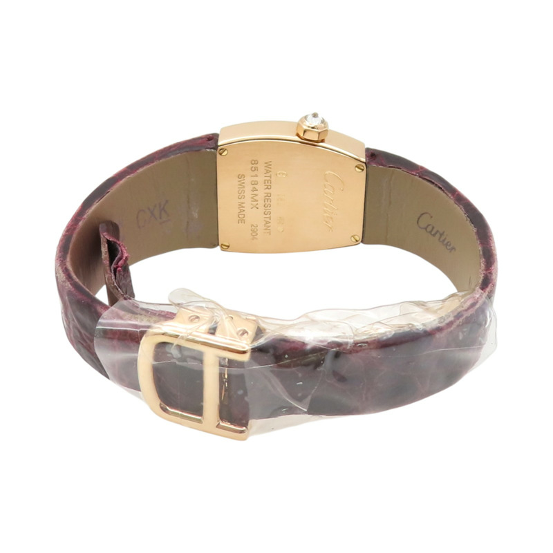 白色錶盤 18K黃金 紅色 牛皮錶帶 La Dona de Cartier SM 腕錶【Cartier 卡地亞】 WE600651-4