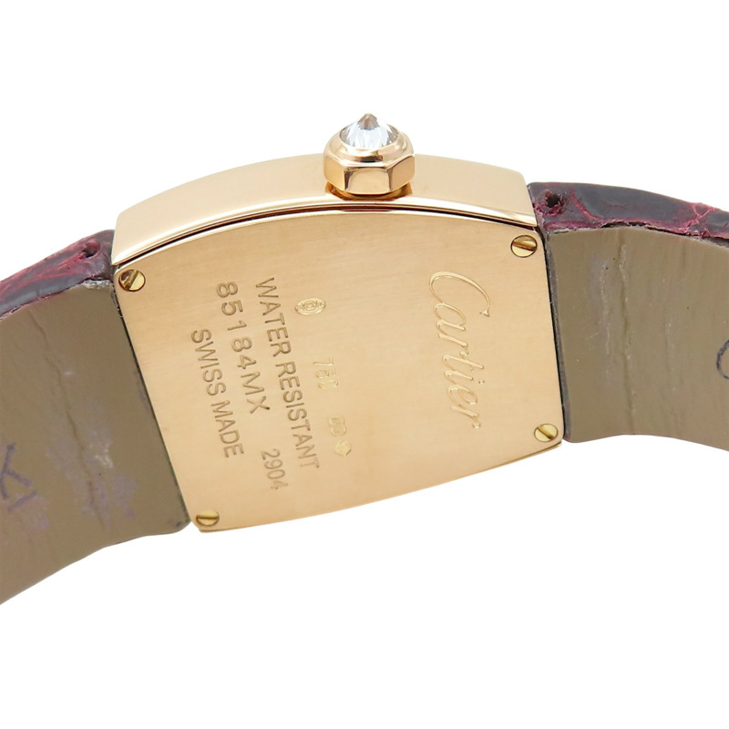 白色錶盤 18K黃金 紅色 牛皮錶帶 La Dona de Cartier SM 腕錶【Cartier 卡地亞】 WE600651-6