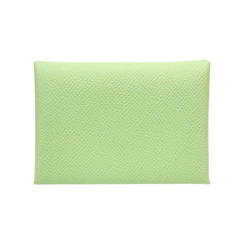 牛油果綠色 EPSOM牛皮 Calvi Duo 卡夾 名片夾 B刻【HERMES 愛馬仕】 H082977CK-1