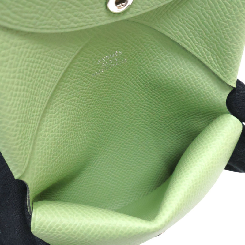 牛油果綠色 EPSOM牛皮 Calvi Duo 卡夾 名片夾 B刻【HERMES 愛馬仕】 H082977CK-4