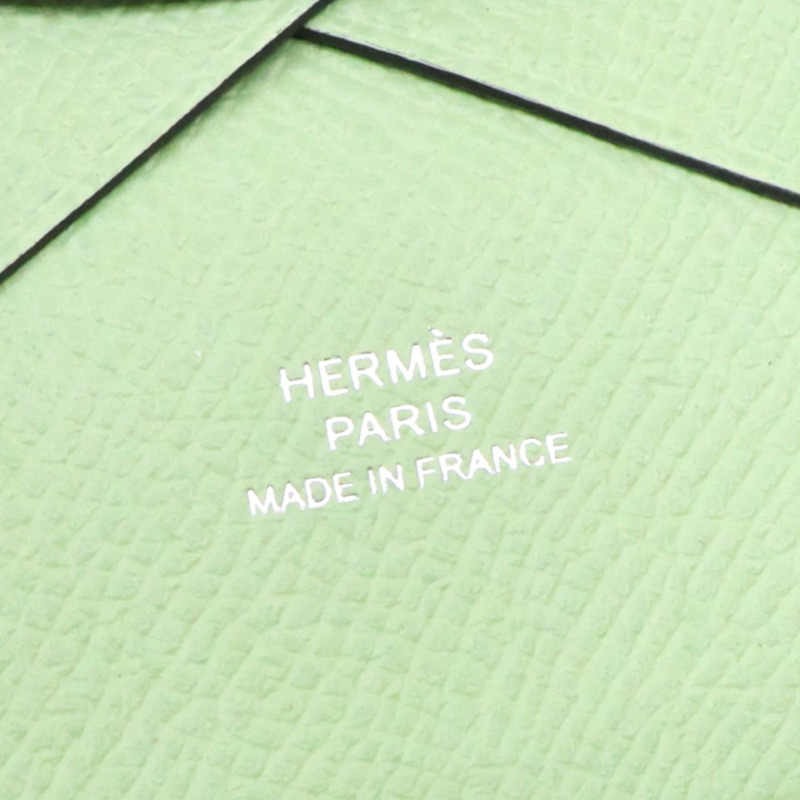 牛油果綠色 EPSOM牛皮 Calvi Duo 卡夾 名片夾 B刻【HERMES 愛馬仕】 H082977CK-7