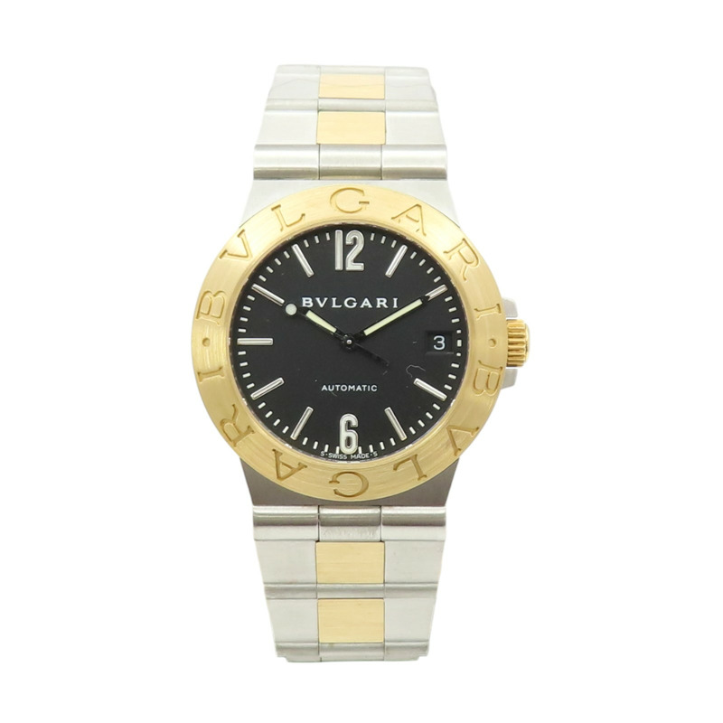 黑色錶盤 18K黃金 不鏽鋼 Diagono Sport 腕錶【BVLGARI 寶格麗】 LCV35SG-1