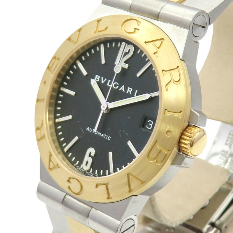 黑色錶盤 18K黃金 不鏽鋼 Diagono Sport 腕錶【BVLGARI 寶格麗】 LCV35SG-2