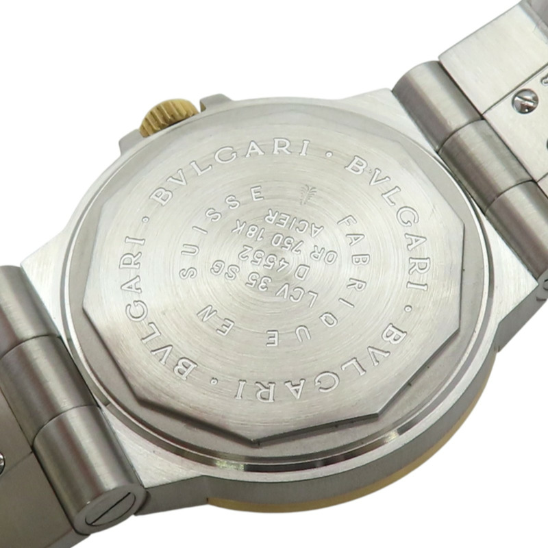 黑色錶盤 18K黃金 不鏽鋼 Diagono Sport 腕錶【BVLGARI 寶格麗】 LCV35SG-6