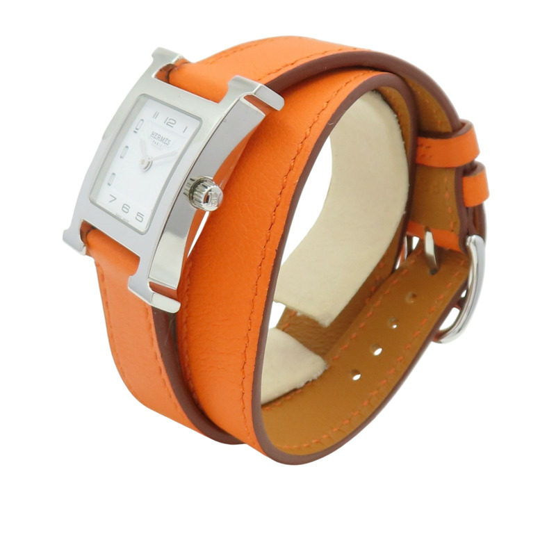 白色錶盤 皮帶 不鏽鋼 Heure H 腕錶【HERMES 愛馬仕】 HH1.210-3