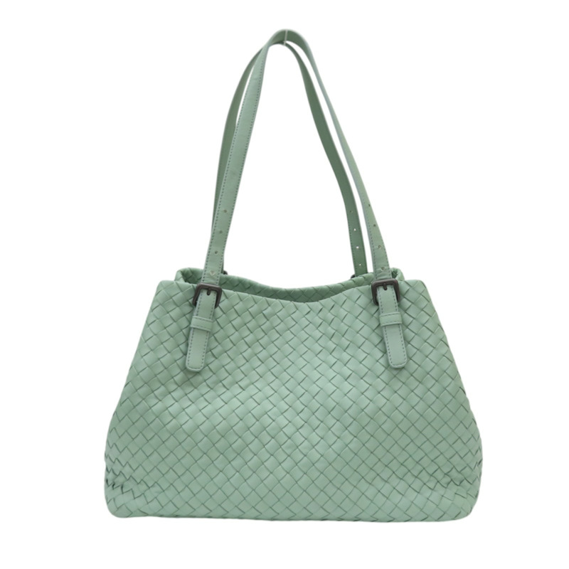 淺綠色 編織羊皮 Cesta 肩背包【BOTTEGA VENETA BV 寶緹嘉】-1