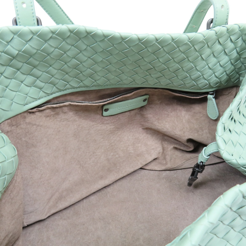 淺綠色 編織羊皮 Cesta 肩背包【BOTTEGA VENETA BV 寶緹嘉】-4
